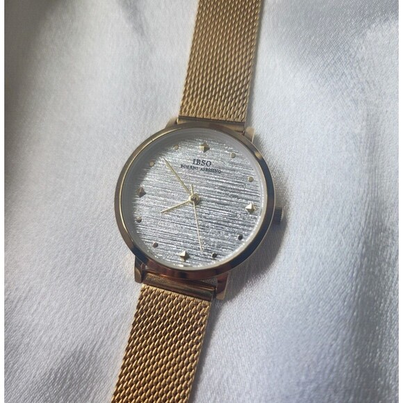 Ibso Boerni Albisino Womens Stainless Steel Gold Watch Adjustable Silver Faced - Picture 2 of 10